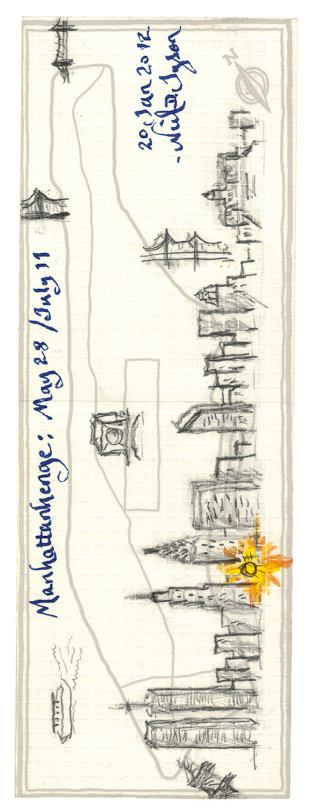 Illustration for article titled Check out Neil deGrasse Tyson's hand-drawn map of Manhattan(henge)